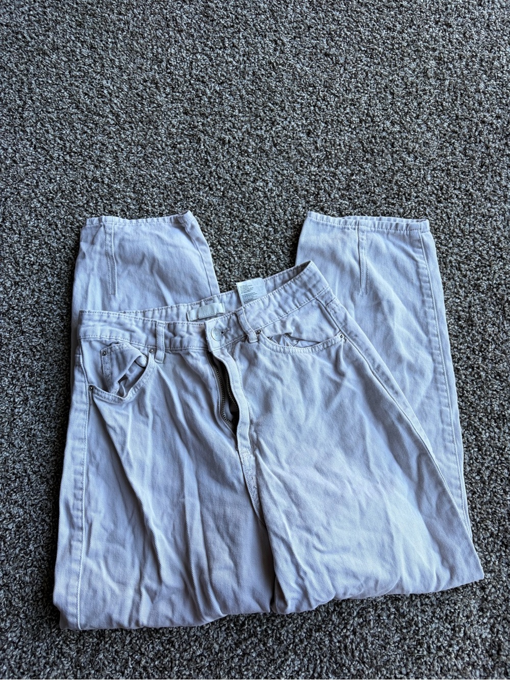 H&M cream wide leg pants